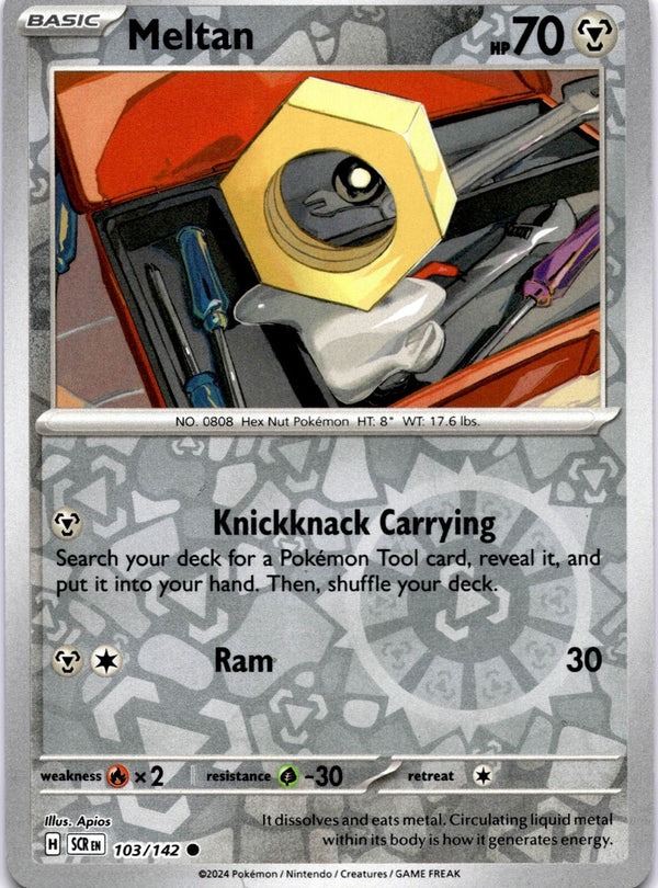 Pokemon Meltan 103/142 Stellar Crown Reverse Holo NM