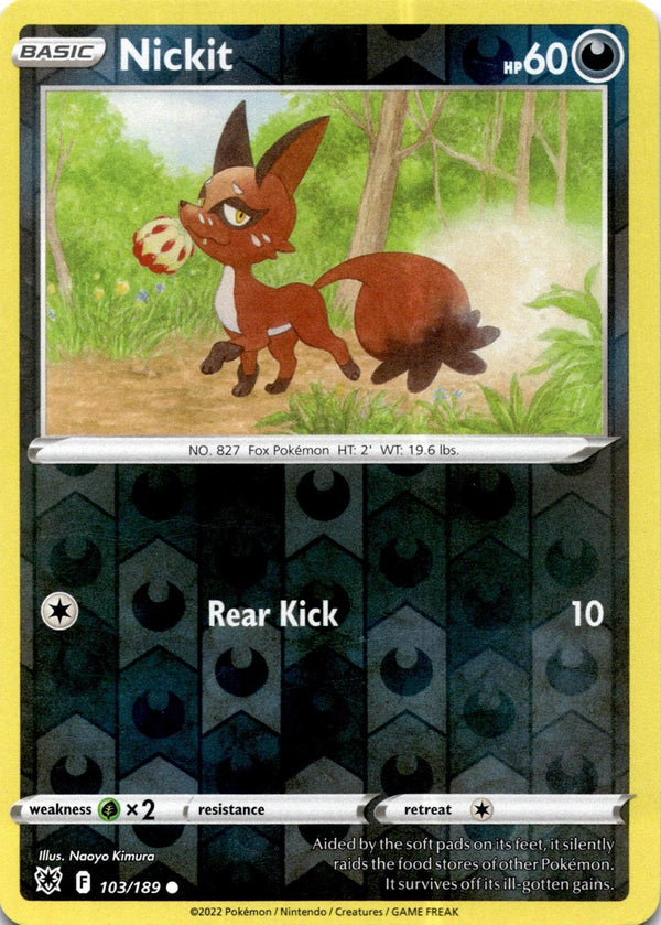 Pokemon Nickit 103/189 Astral Radiance Reverse Holo LP
