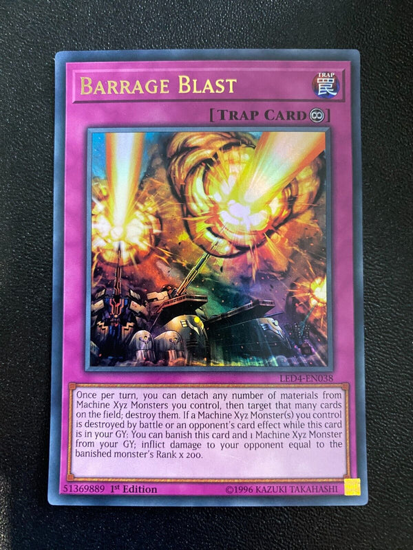 Yugioh Barrage Blast LED4-EN038 Ultra Rare 1st Edition MP/LP