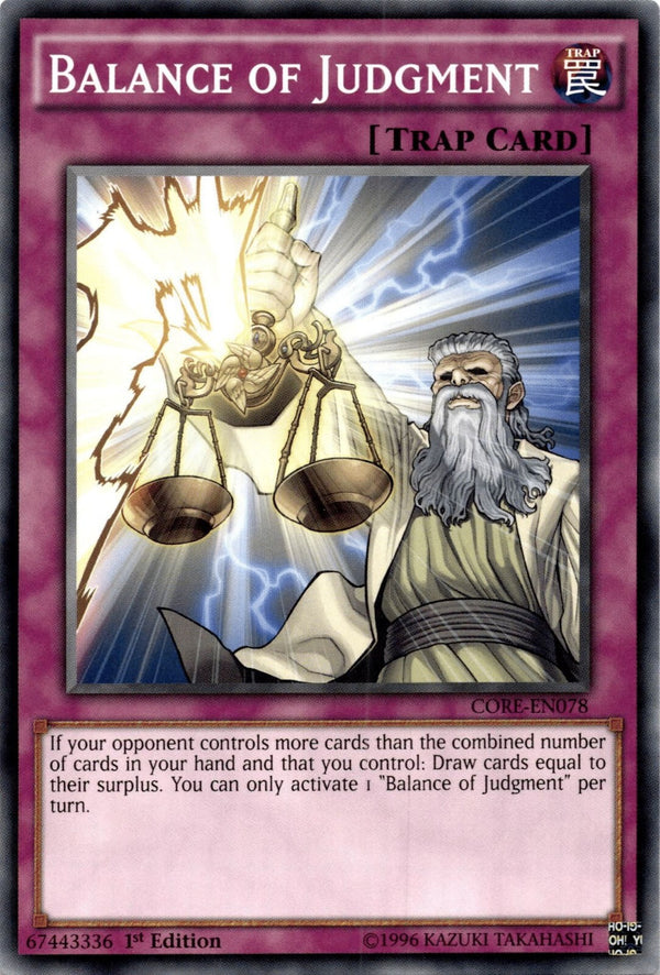 Yugioh Balance of Judgment CORE-EN078 Common 1st Edition VLP/NM
