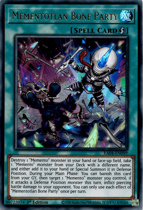 Yugioh Mementotlan Bone Party RA04-EN099 Ultra Rare 1st Edition VLP/NM
