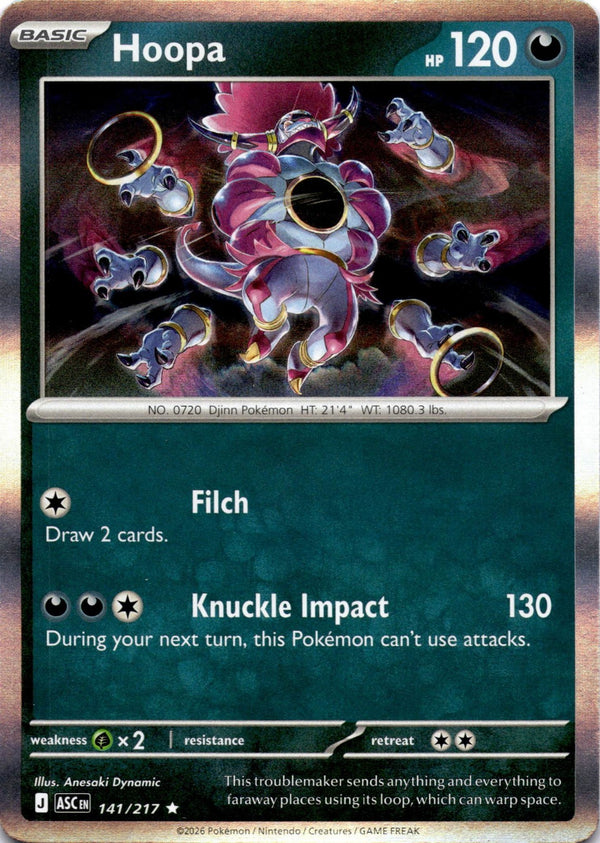 Pokemon Hoopa 141/217 Ascended Heroes Holo NM