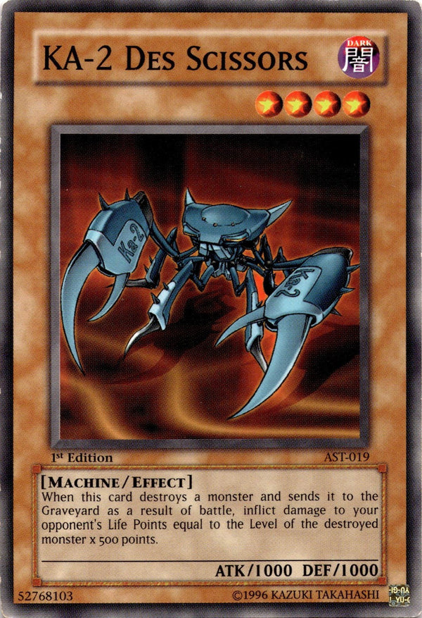 Yugioh KA-2 Des Scissors AST-019 Common 1st Edition HP/MP