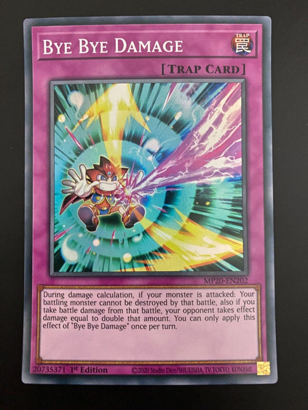 Yugioh Bye Bye Damage MP20-EN202 1st Edition Super Rare NM