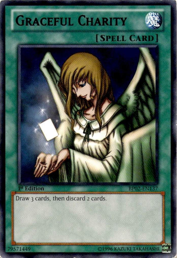 Yugioh Graceful Charity BP02-EN137 Rare 1st Edition MP