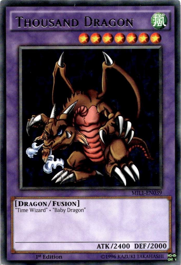 Yugioh Thousand Dragon MIL1-EN039 Rare 1st Edition MP