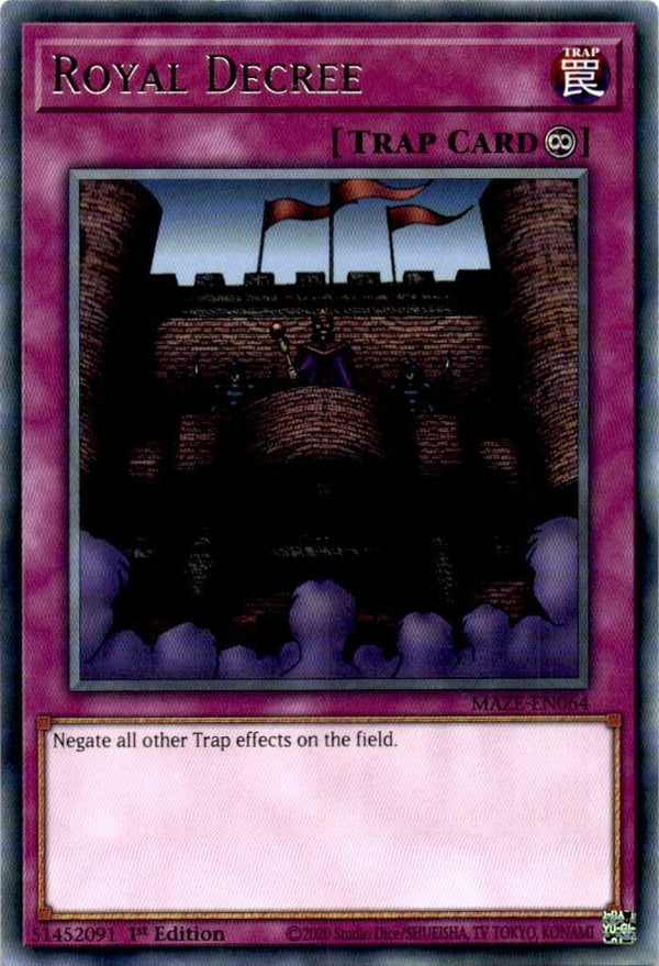 Yugioh Royal Decree MAZE-EN064 Rare 1st Edition NM
