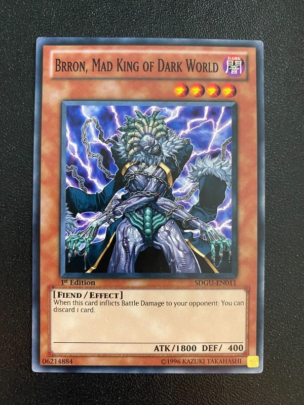 Yugioh Brron, Mad King of Dark World SDGU-EN011 Common 1st Edition LP/VLP