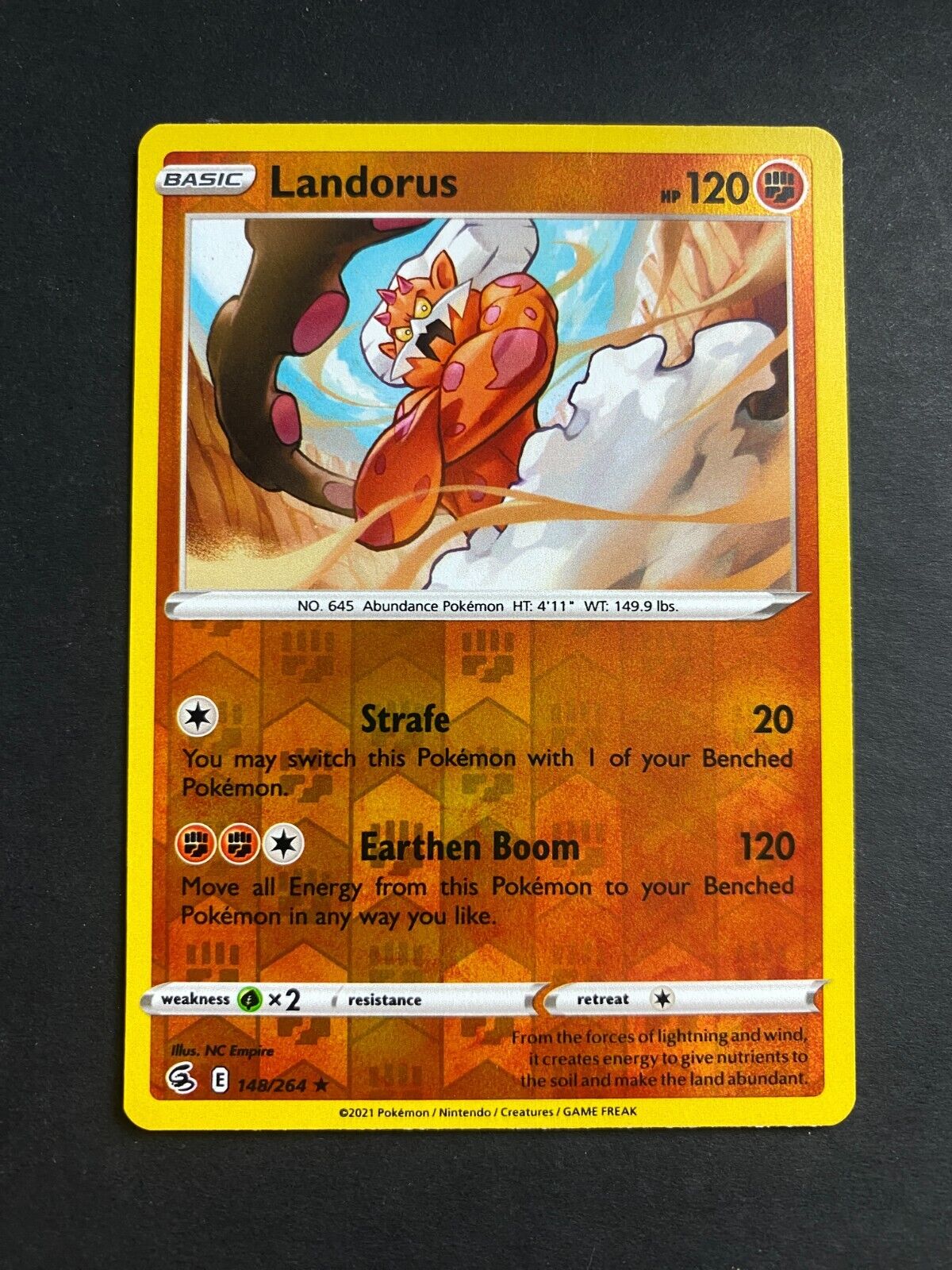 Pokemon Landorus 148/264 Fusion Strike Reverse Holo NM