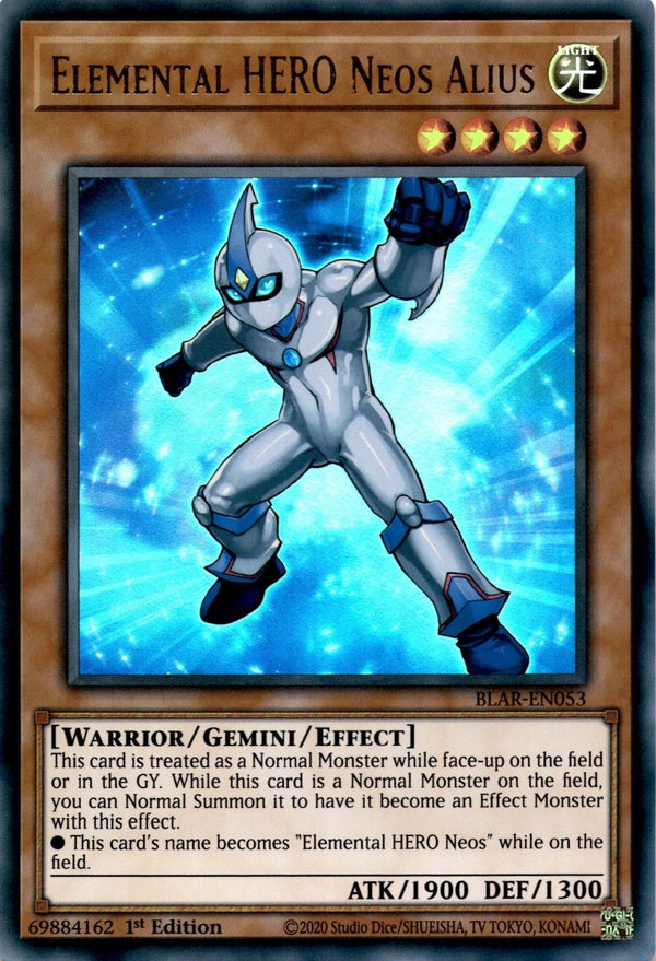 Yugioh Elemental HERO Neos Alius BLAR-EN053 Ultra Rare 1st Edition MP/LP
