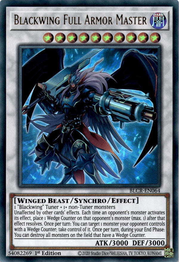 Yugioh Blackwing Full Armor Master BLCR-EN064 Ultra Rare 1st Edition NM