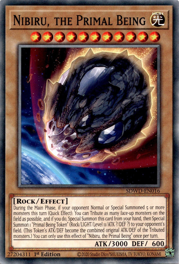 Yugioh Nibiru, The Primal Being SDWD-EN016 Common 1st Edition NM