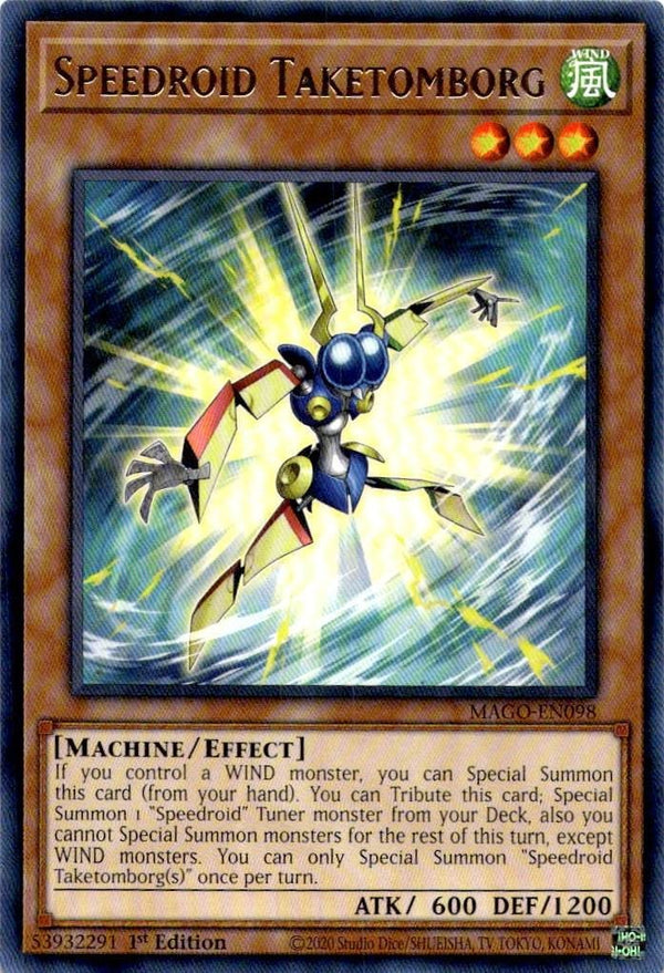 Yugioh Speedroid Taketomborg MAGO-EN098 Rare 1st Edition NM