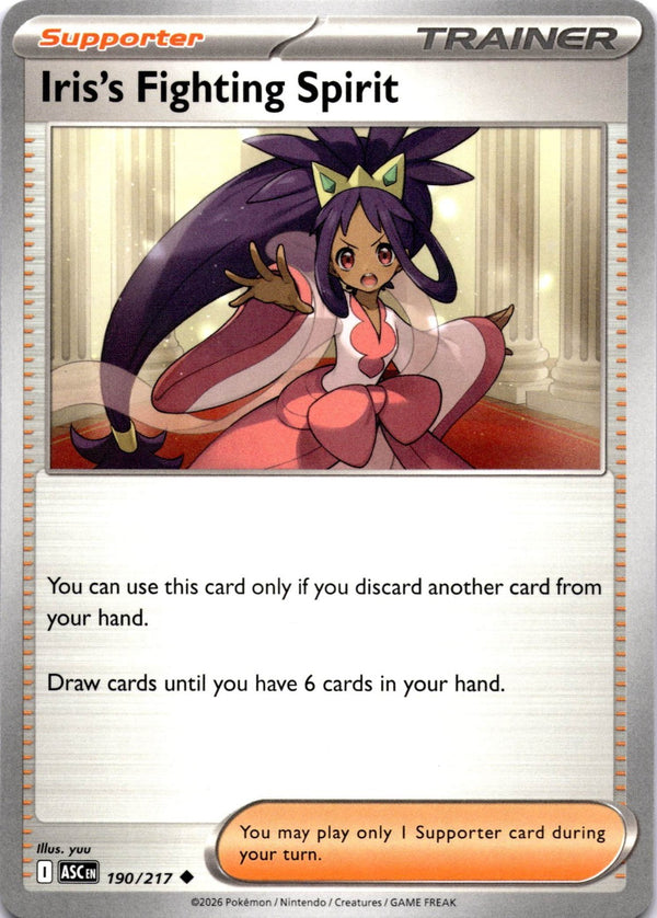 Pokemon Iris's Fighting Spirit 190/217 Ascended Heroes Non Holo NM