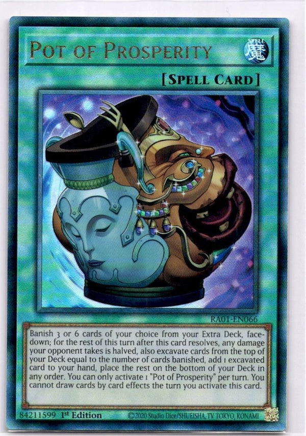 Yugioh Pot of Prosperity RA01-EN066 Prismatic Ultimate Rare 1st Edition NM