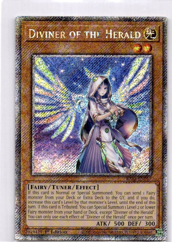 Yugioh Diviner of the Herald RA05-EN017 NA Print Platinum Secret Rare 1st Ed NM