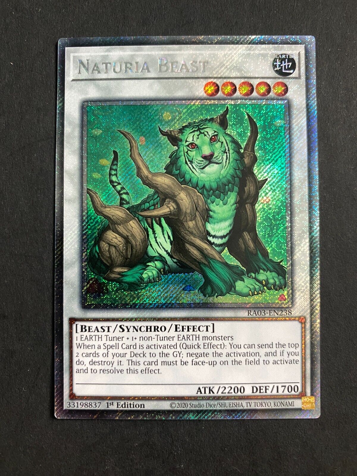 Yugioh Naturia Beast RA03-EN238 Platinum Secret Rare 1st Edition NM