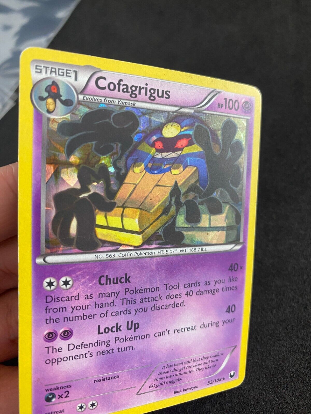 Pokemon Cofagrigus 52/108 Dark Explorers Cracked Ice Holo MP