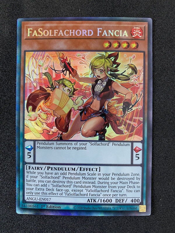 Yugioh FaSolfachord Fancia ANGU-EN017 Collector's Rare 1st Edition NM