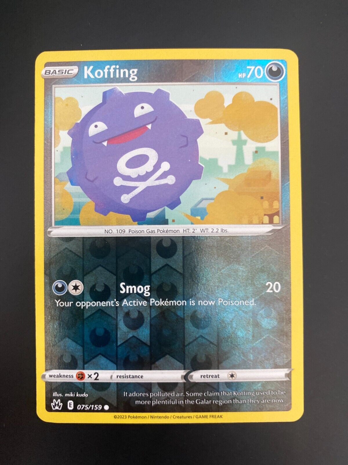 Pokemon Koffing 075/159 Crown Zenith Reverse Holo NM-MINT