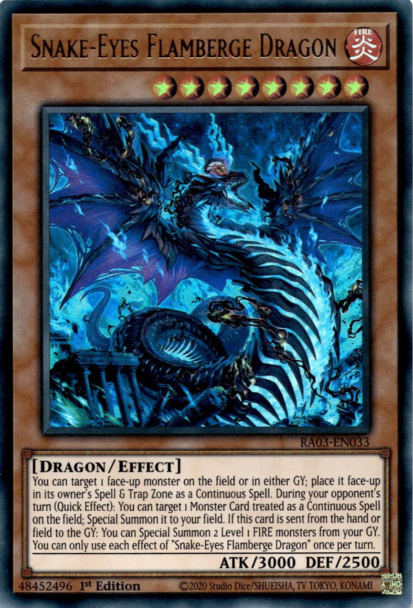 Yugioh Snake-Eyes Flamberge Dragon RA03-EN033 Ultra Rare 1st Edition NM