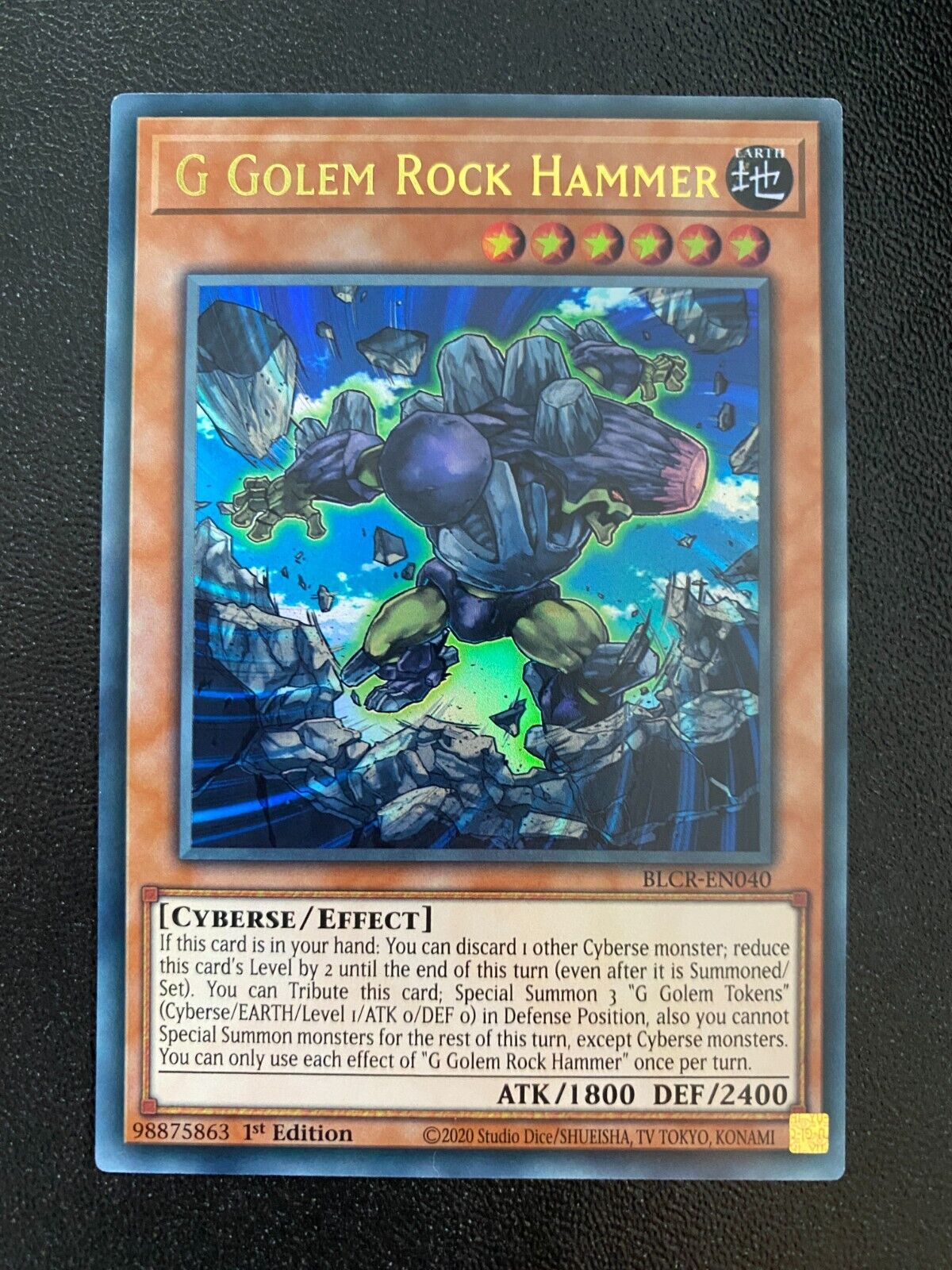 Yugioh G Golem Rock Hammer BLCR-EN040 Ultra Rare 1st Edition NM/MINT