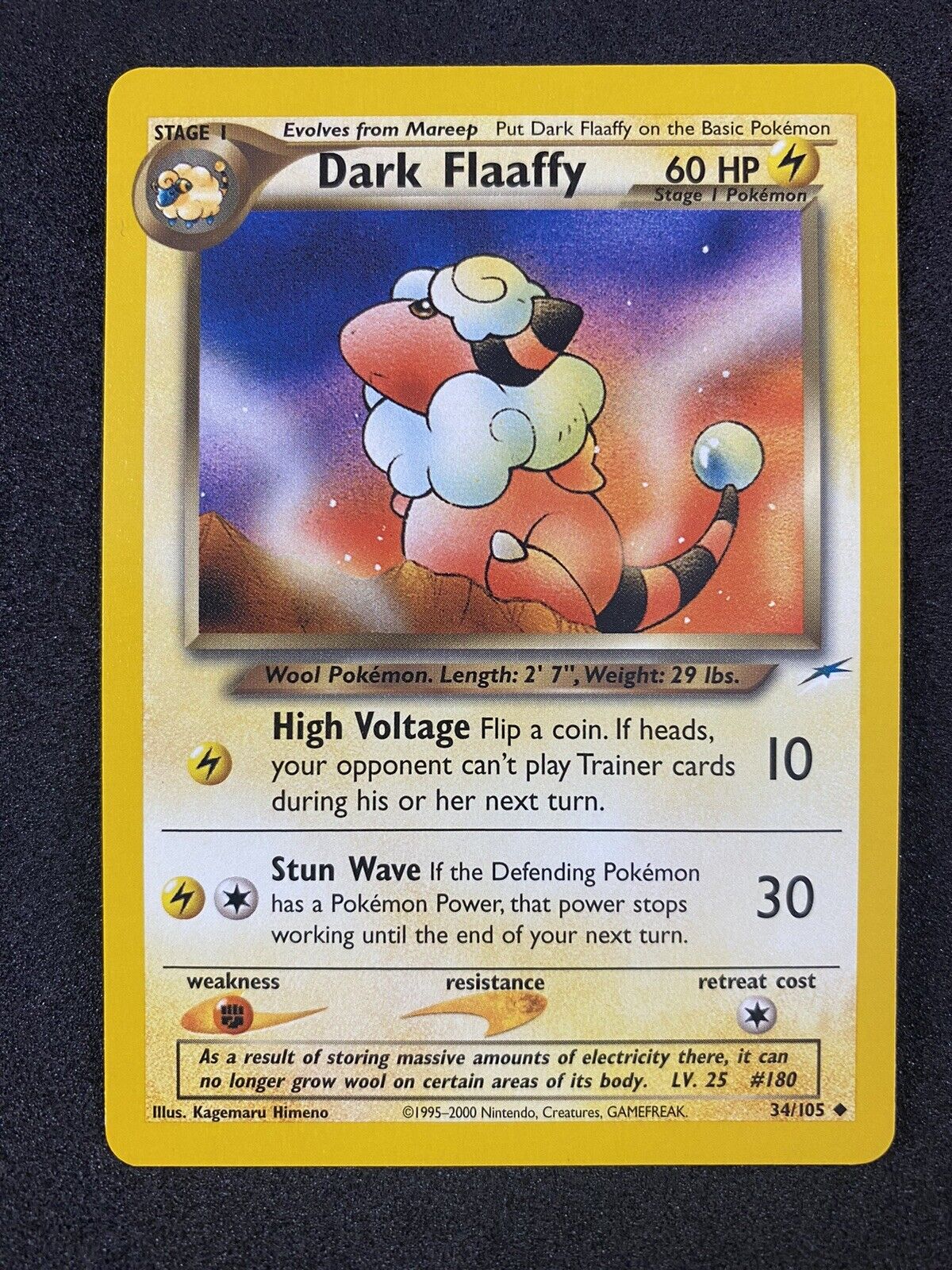 Pokemon Dark Flaaffy 34/105 Neo Destiny Unlimited Uncommon NM