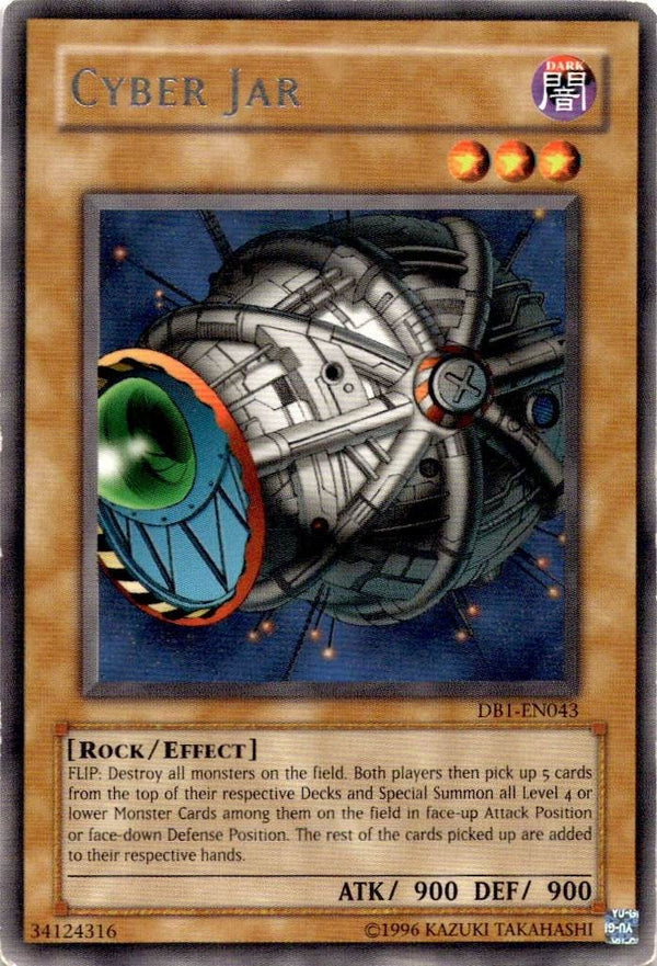 Yugioh Cyber Jar DB1-EN043 Rare Unlimited Edition MP