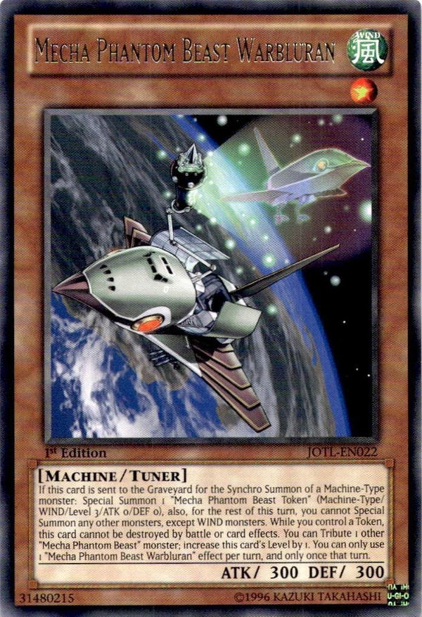 Yugioh Mecha Phantom Beast Warbluran JOTL-EN022 Rare 1st Edition NM