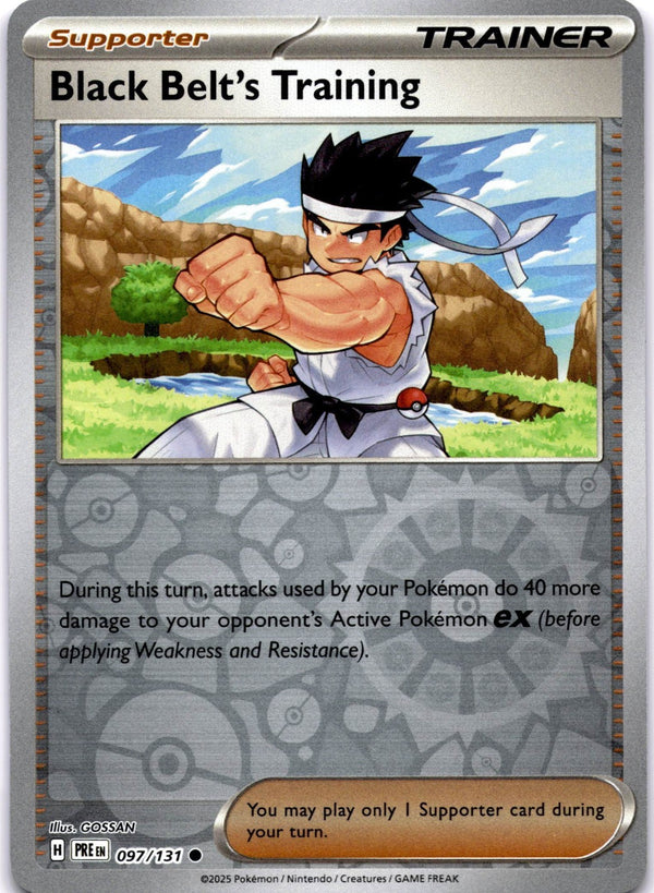 Pokemon Black Belt's Training 097/131 Prismatic Evolutions Reverse Holo NM