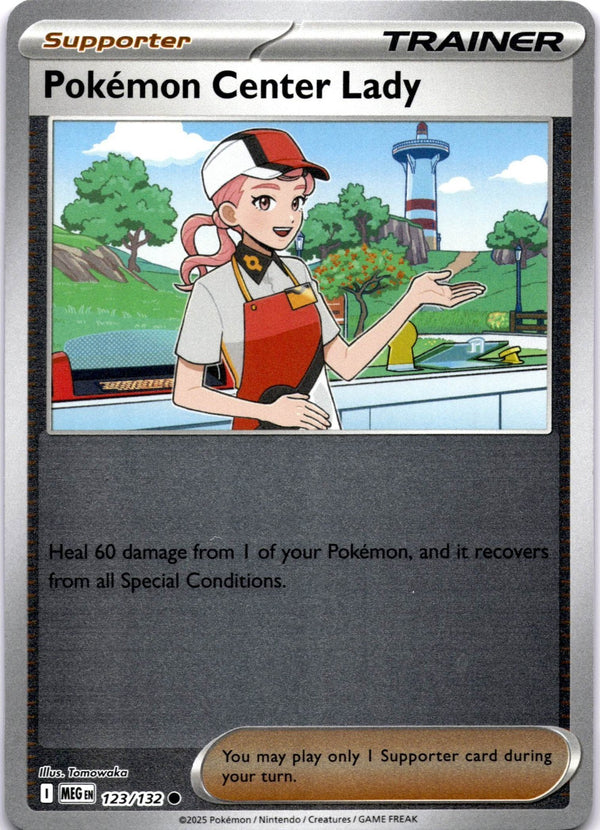 Pokemon Center Lady 123/132 Mega Evolution Reverse Holo NM