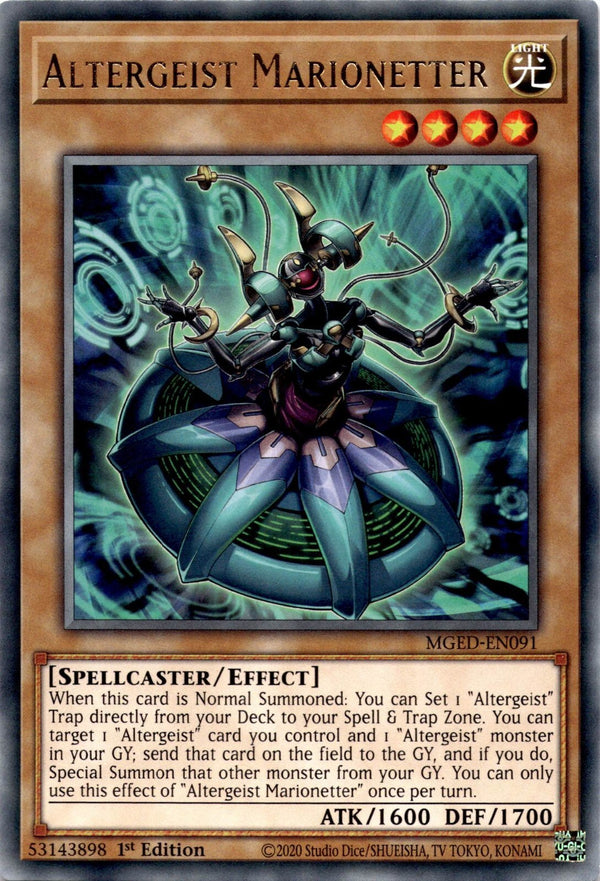 Yugioh Altergeist Marionetter MGED-EN091 Rare 1st Edition NM