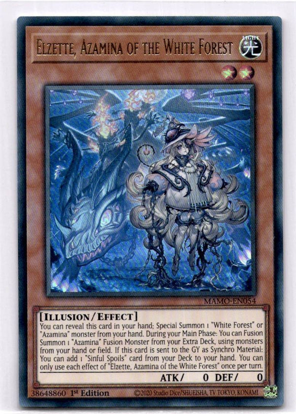 Yugioh Elzette, Azamina of the White Forest MAMO-EN054 Ultra Rare 1st Edition NM
