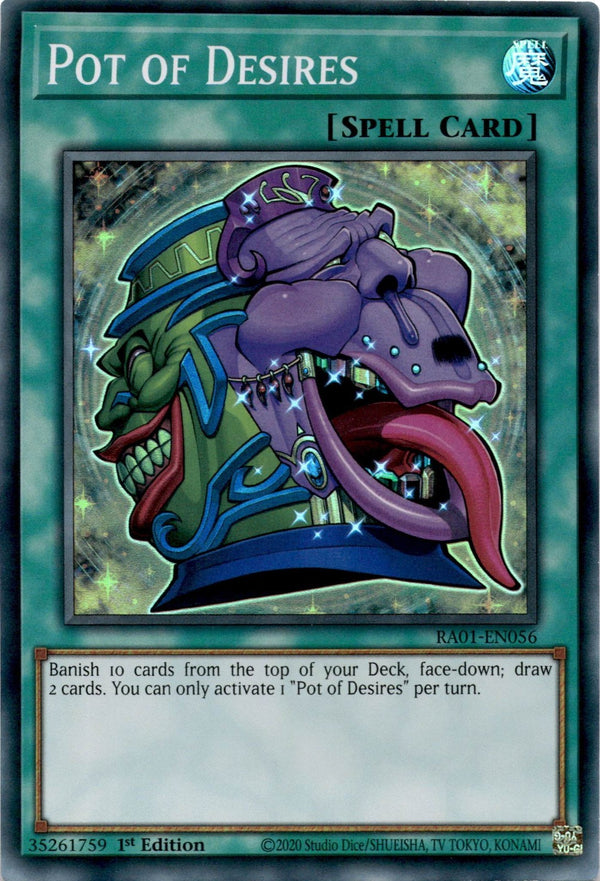 Yugioh Pot of Desires RA01-EN056 Super Rare 1st Edition NM