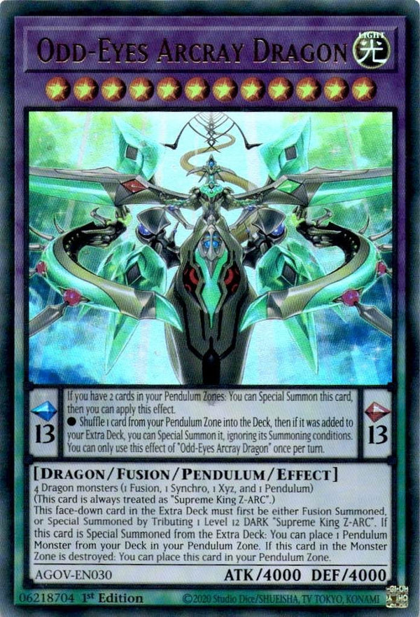 Yugioh Odd-Eyes Arcray Dragon AGOV-EN030 Ultra Rare 1st Edition NM