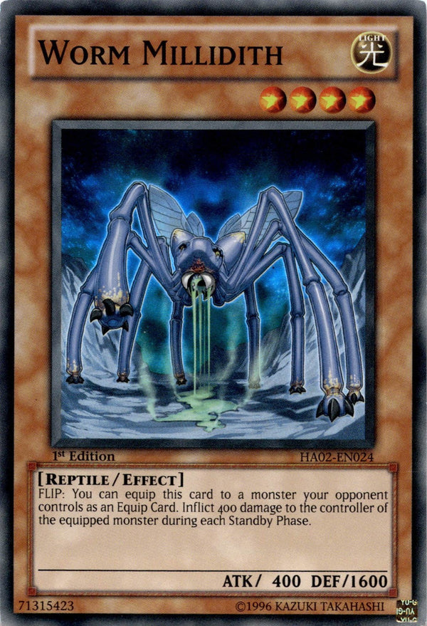 Yugioh Worm Millidith HA02-EN024 Super Rare 1st Edition LP