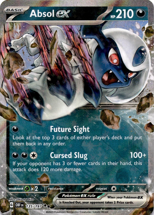 Pokemon Absol ex 135/197 Obsidian Flames Full Art Holo NM
