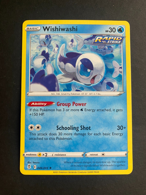 Pokemon Wishiwashi 046/203 Evolving Skies Rare Non Holo NM