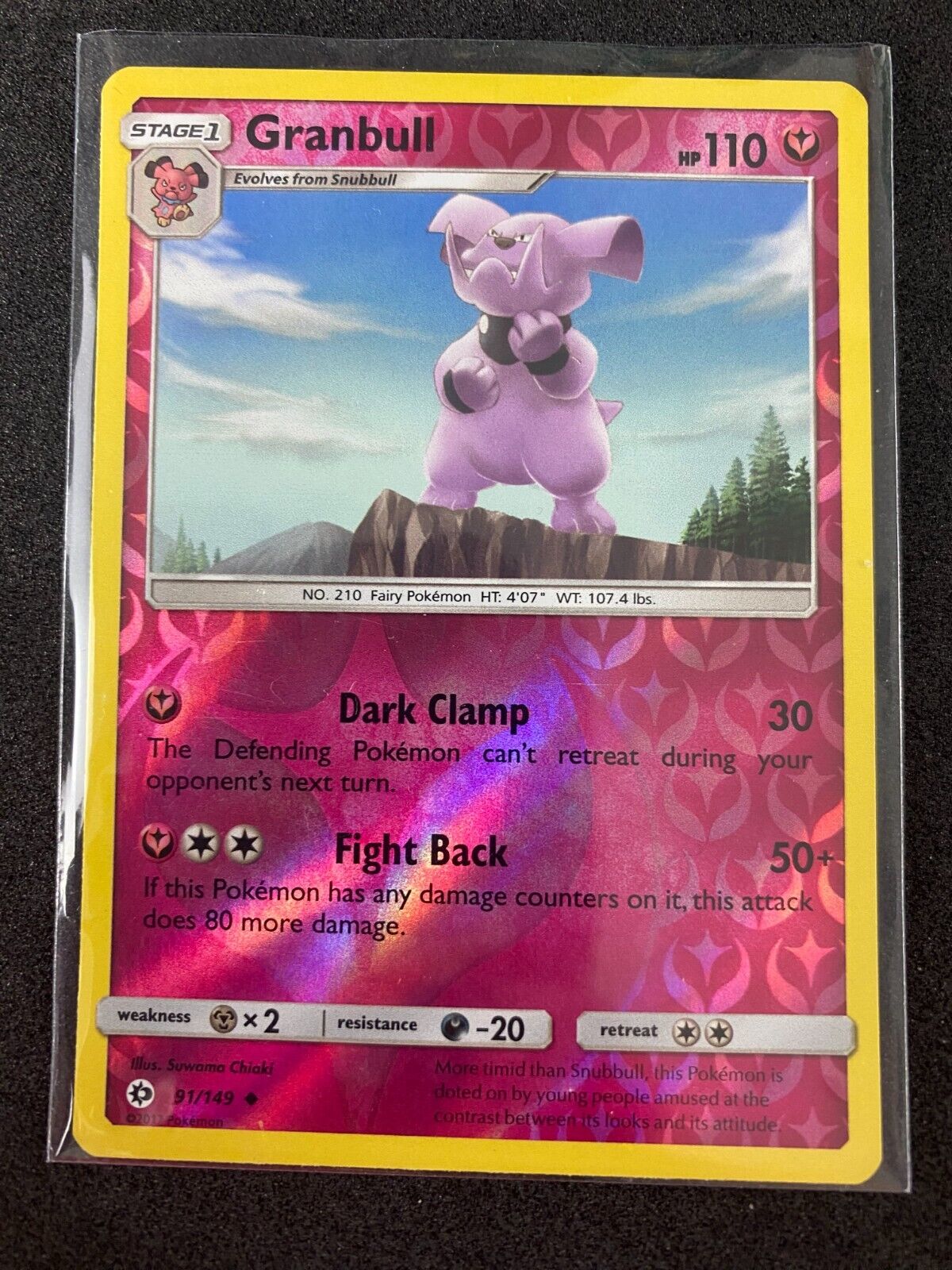 Pokemon Granbull 91/149 Sun Moon Base Sun Moon Base Reverse Holo NM