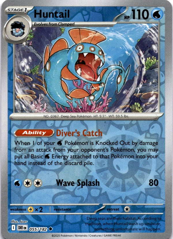 Pokemon Huntail 055/182 Destined Rivals Reverse Holo NM