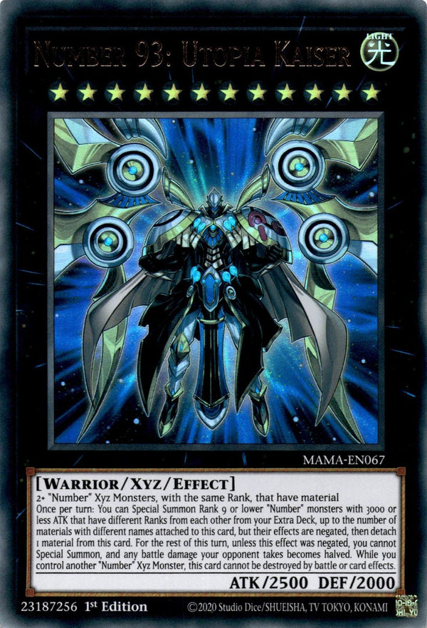 Yugioh Number 93: Utopia Kaiser MAMA-EN067 Ultra Rare 1st Edition NM