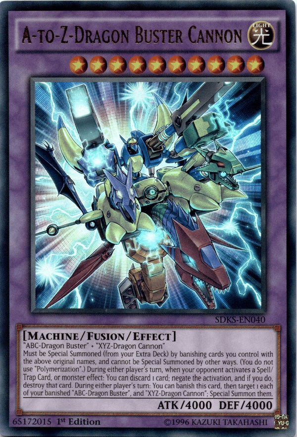 Yugioh A-to-Z-Dragon Buster Cannon SDKS-EN040 Ultra Rare 1st Edition NM