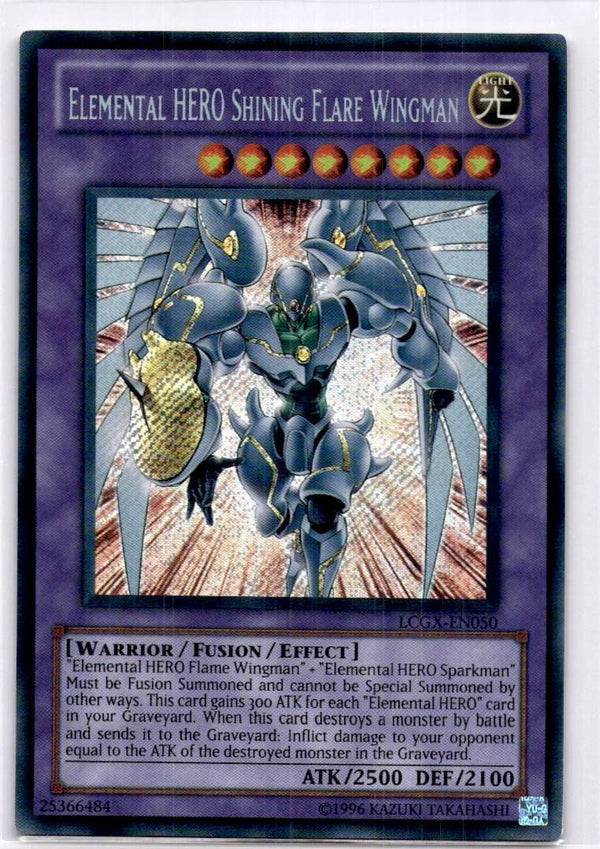 Yugioh Elemental HERO Shining Flare Wingman LCGX-EN050 Secret Rare Unlimited NM