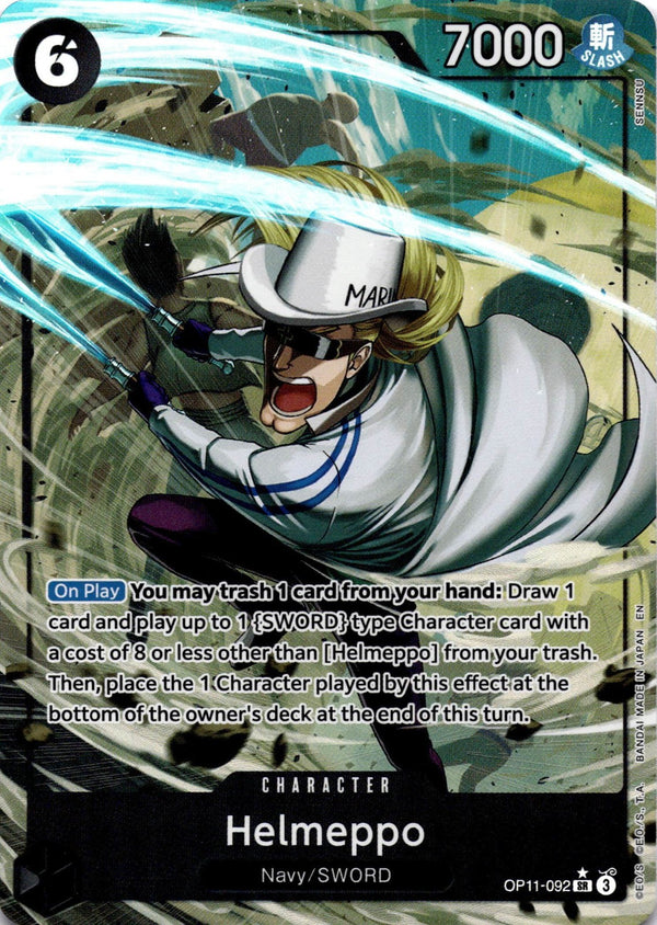 One Piece Helmeppo OP11-092 A Fist of Divine Speed SR ALT ART NM