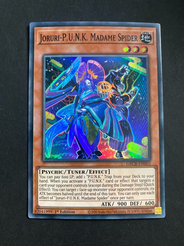 Yugioh Joruri-P.U.N.K. Madame Spider GRCR-EN003 Super Rare 1st Edition LP