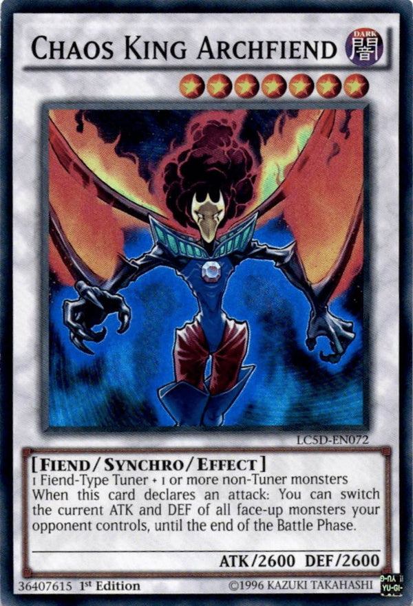 Yugioh Chaos King Archfiend LC5D-EN072 Super Rare 1st Edition VLP/NM
