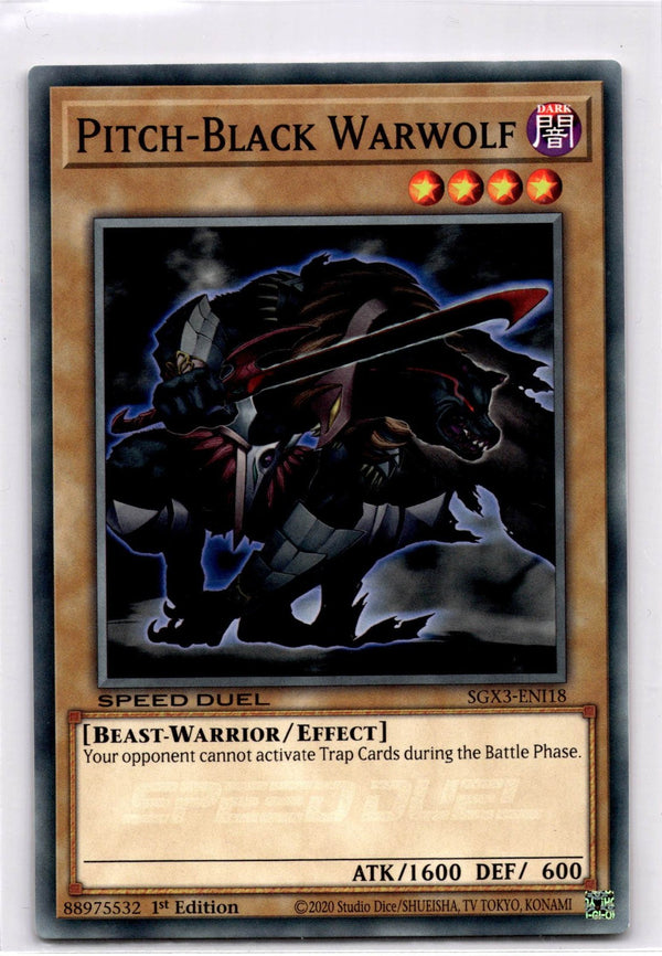 Yugioh Pitch-Black Warwolf SGX3-ENI18 Speed Duel Common 1st Edition NM