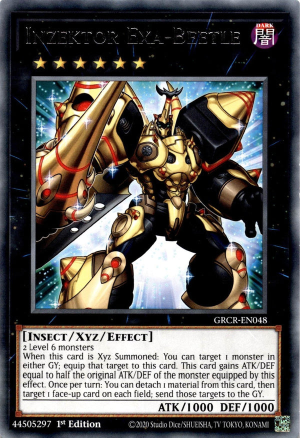 Yugioh Inzektor Exa-Beetle GRCR-EN048 Rare 1st Edition NM
