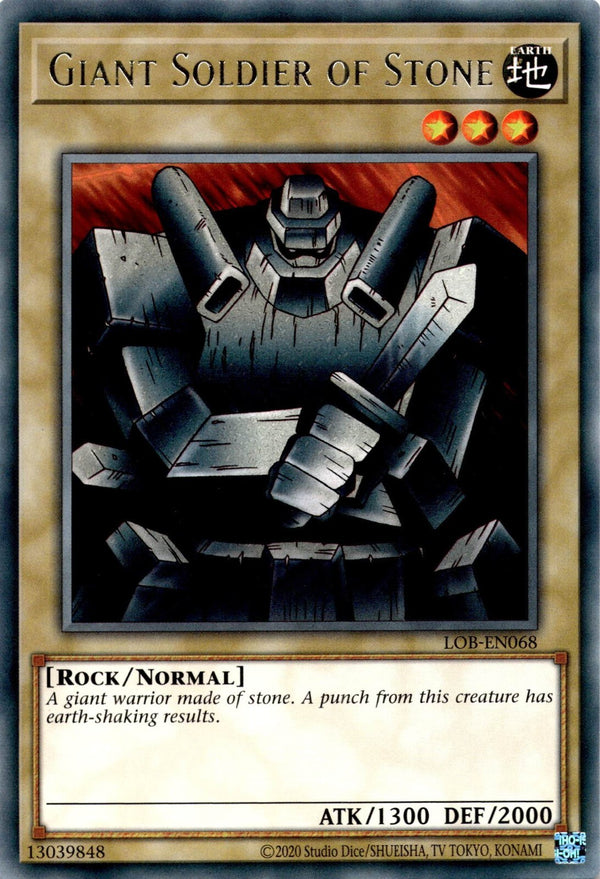 Yugioh Giant Soldier of Stone LOB-EN068 Rare Unlimited Edition NM