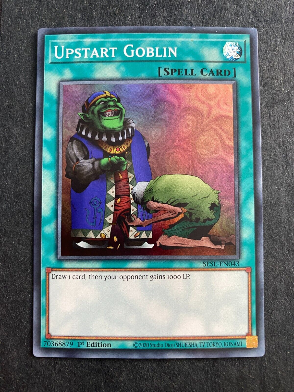 Yugioh Upstart Goblin SESL-EN043 Super Rare 1st Edition LP